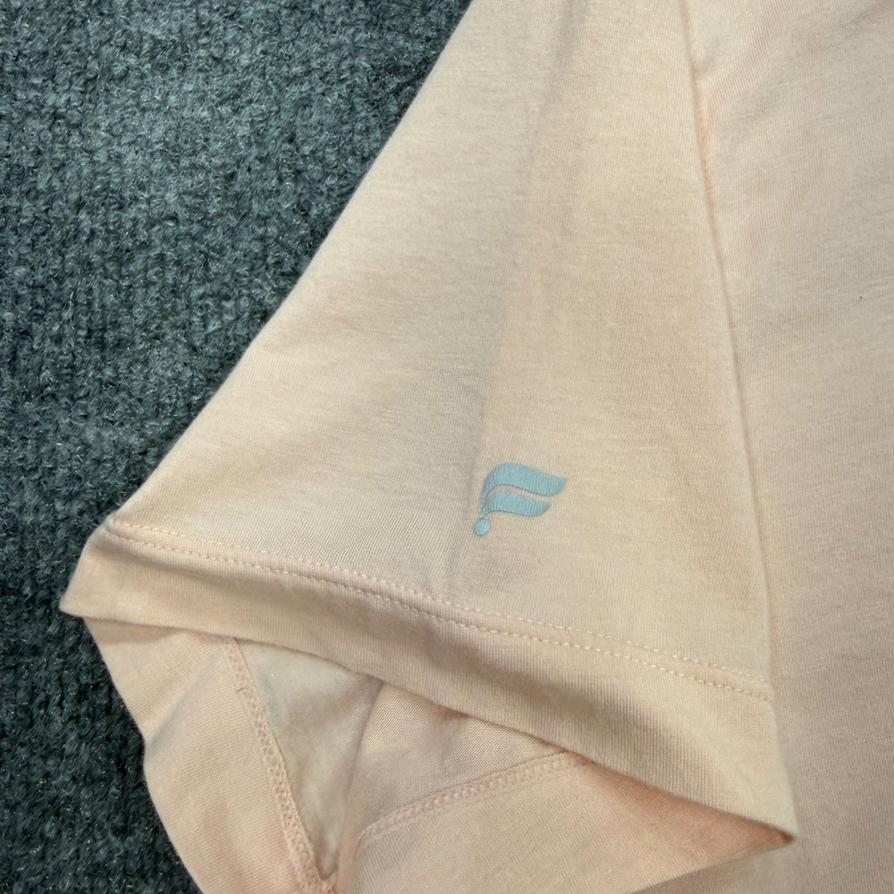 Fabletics Mens Short Sleeve Polo Shirt Peach Pink Cotton Modal Stretch Size M - Picture 8 of 8